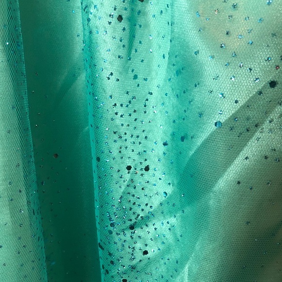 Shimmer & Shine Sparkling Teal Costume Gold accent Jumpsuit Girls Medium (7/8) - Picture 5 of 11